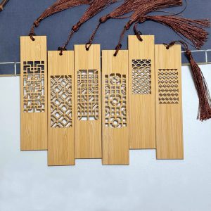 Creative Custom Engraved Bookmark Luxury Bamboo Business Gift Retro Souvenir Laser Engraved Bamboo Reading Accessory
