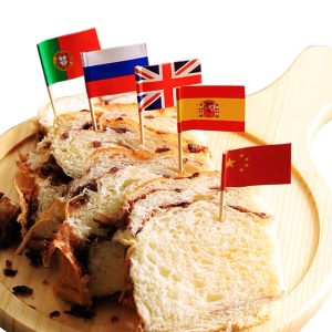Mini Custom Printed Country Flag Bamboo Disposable Decorative Sticks Wholesale Hamburger Sandwich Cupcake Toothpicks Free