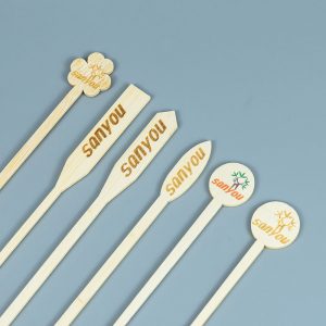 China Supplier Eco-Friendly Disposable Bamboo Coffee Stirrer Tea Sticks with Custom Logo in Bag