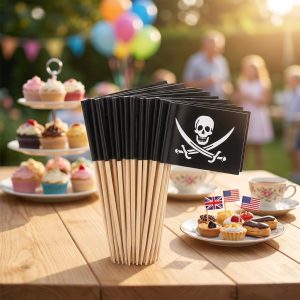 Eco-Friendly Custom Disposable Bamboo Toothpick Flags for Restaurants Burger Sandwich Fruit Cake Cocktail Party Decorations