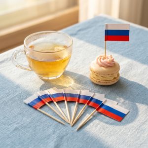 Factory Direct San You SYBT-2024 Eco-Friendly Disposable Bamboo Paper Food Picks Decorated Fruit Cupcake Toothpicks Flag