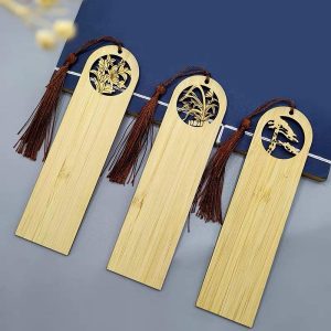 Custom Blank Printing Design Bamboo Bookmarks with Logo-Birthday Christmas New Year & Halloween Gift