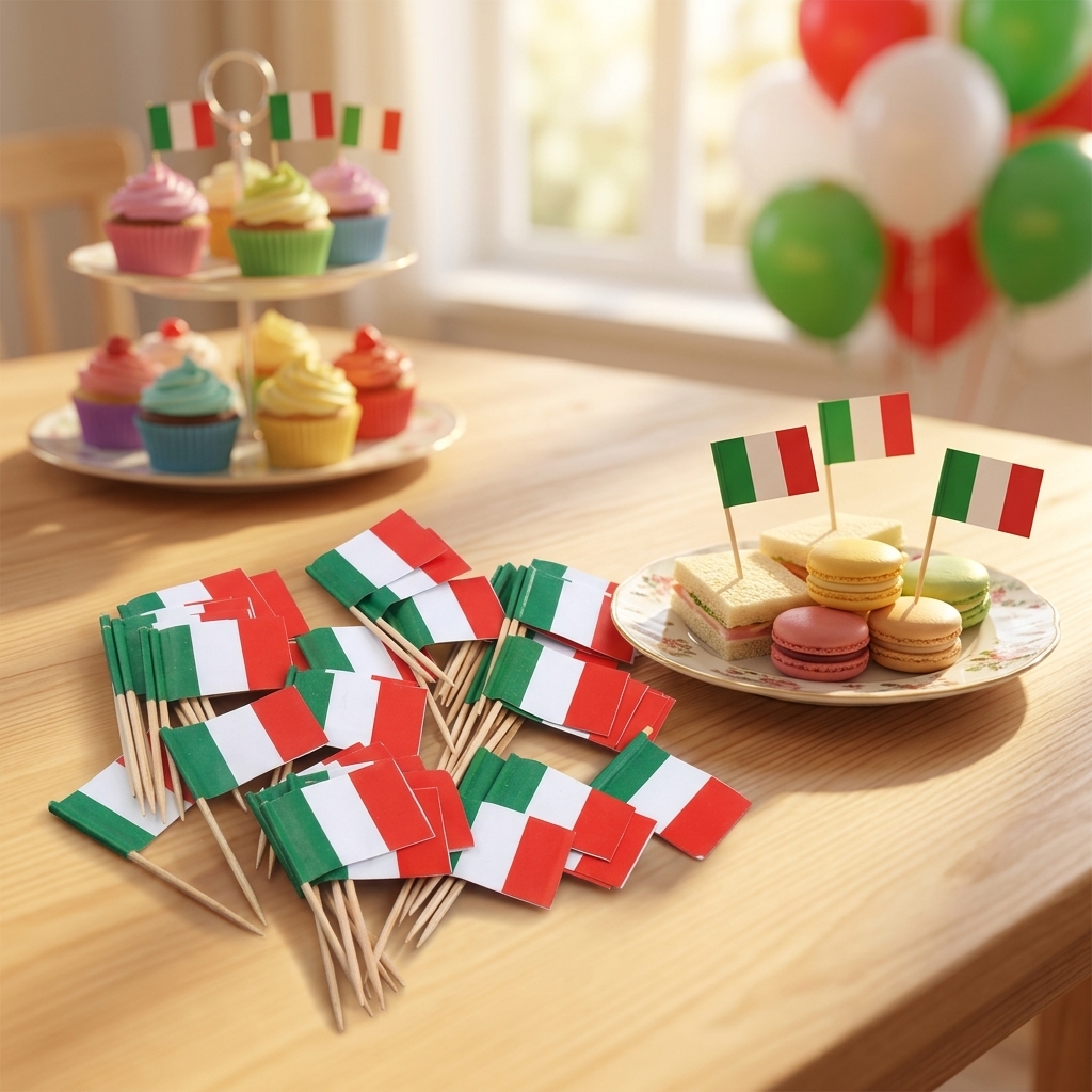High Quality Disposable Food Grade Bamboo Burger Toothpick Flags Custom Size Printing San You Brand National Decoration