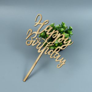 Wholesale High Grade Bamboo Customized Shape & Style Letterpress Print Baby Birthday Cake Toppers with Factory Price