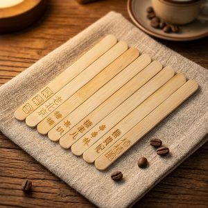 Urgent Order Eco-Friendly Disposable Natural Bamboo Square Popsicle Sticks Stocked Custom Print Logo Durable Food Grade Home Use