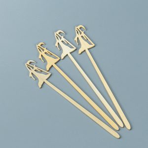 Decoration Drinkware Coffee Beverage Stirrers Stir Cocktail Drink Swizzle Stick Creative Custom Shape Bamboo Coffee Stirrer