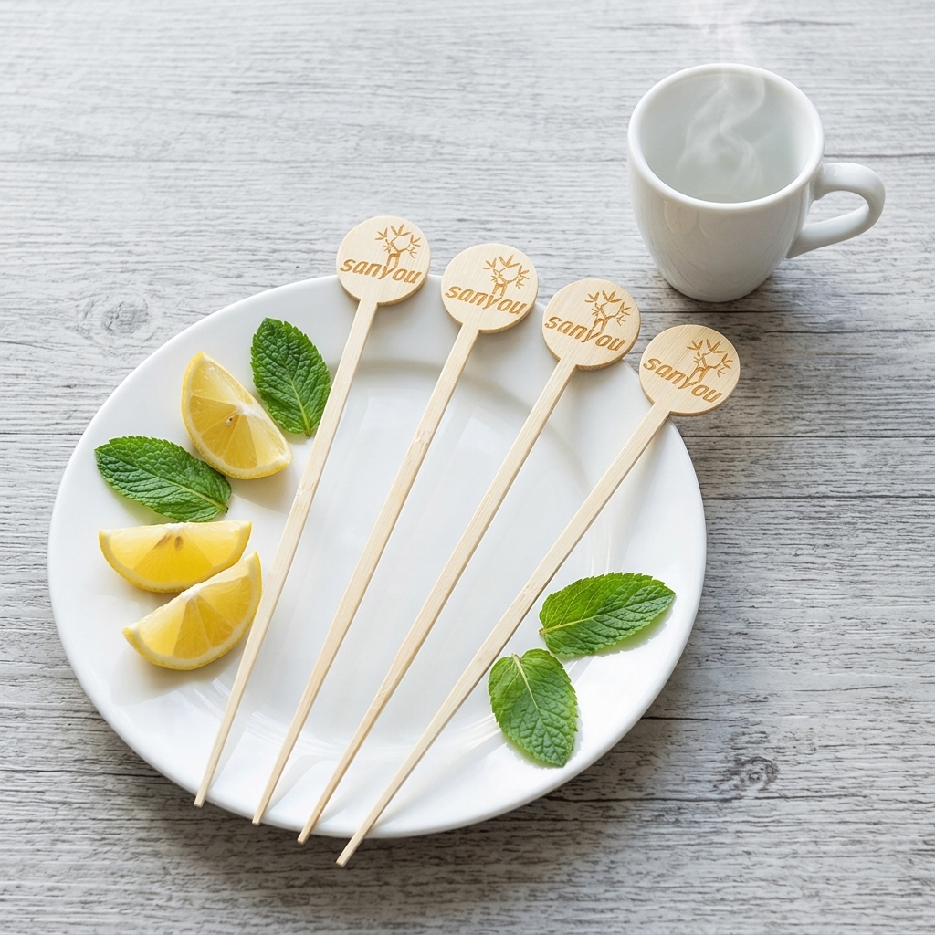 Disposable 140 mm 160 mm Bamboo Stirrer Stick Natural Coffee & Tea Tools Model DZ25-08 - Image 4