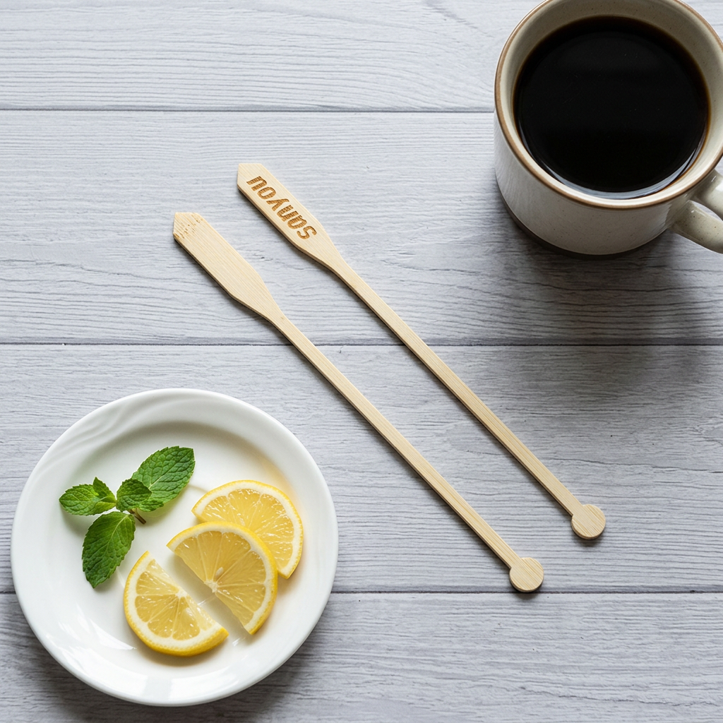 Durable Eco-Friendly Bamboo Disposable Tea Sticks with Custom Logo Option Portable for Coffee & Tea Use - Image 5